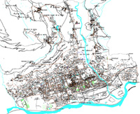 mappa della rete fognaria del comune di Aosta