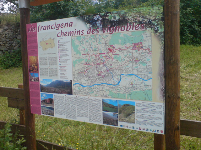 cartello rappresentante la mappa del Chemin des Vignobles