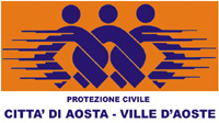 logo arancione e blu della protezione civile